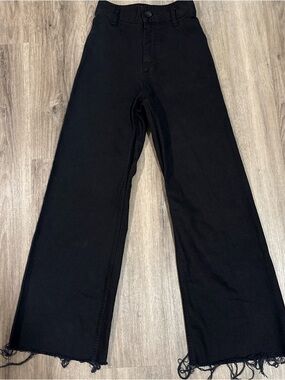 Zara Black High-Waist Wide-Leg Jeans
